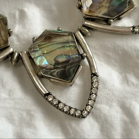 Silver Tone Abalone Necklace - Picture 3 of 4